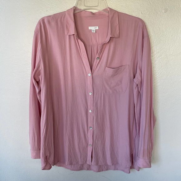 J.Jill Buttondown pink blouse size L Oversized - Picture 9 of 9
